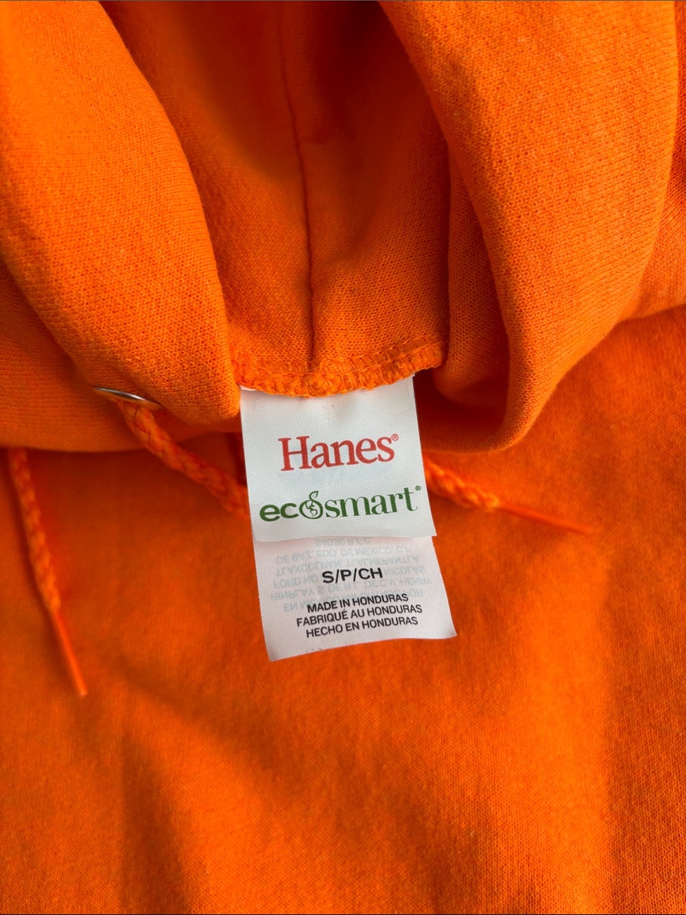 Hanes Women's Orange Pullover Hoodie with Kangaroo Pocket - Picture 3 of 3